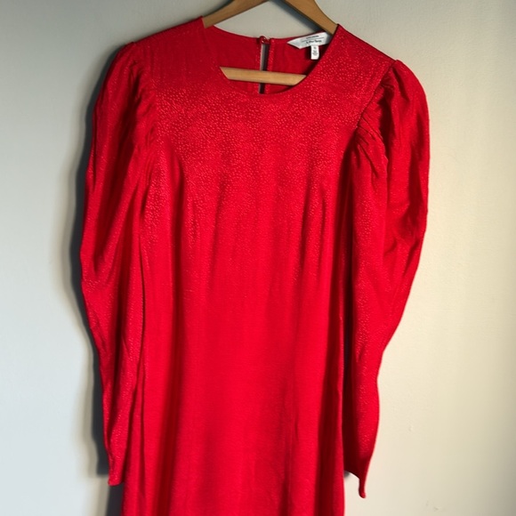 & Other Stories Jacquard Puff Sleeve Midi Dress 2 - Picture 5 of 12